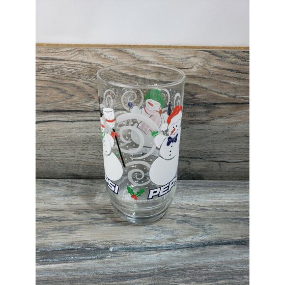 Pepsi Cola Soda Snowman Holiday Drinking Glass Clear - Picture 3 of 7